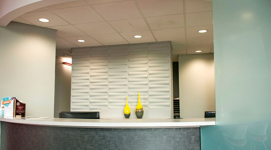 Welcoming front desk reception area