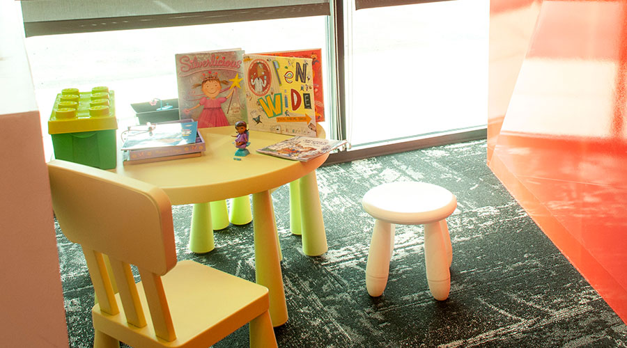 Fun children's waiting area with toys