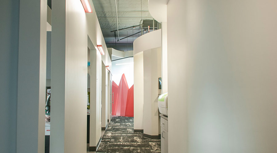 Hallway connecting state-of-the-art treatment rooms